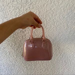 vintage / y2k pink glittery rubber mini purse.